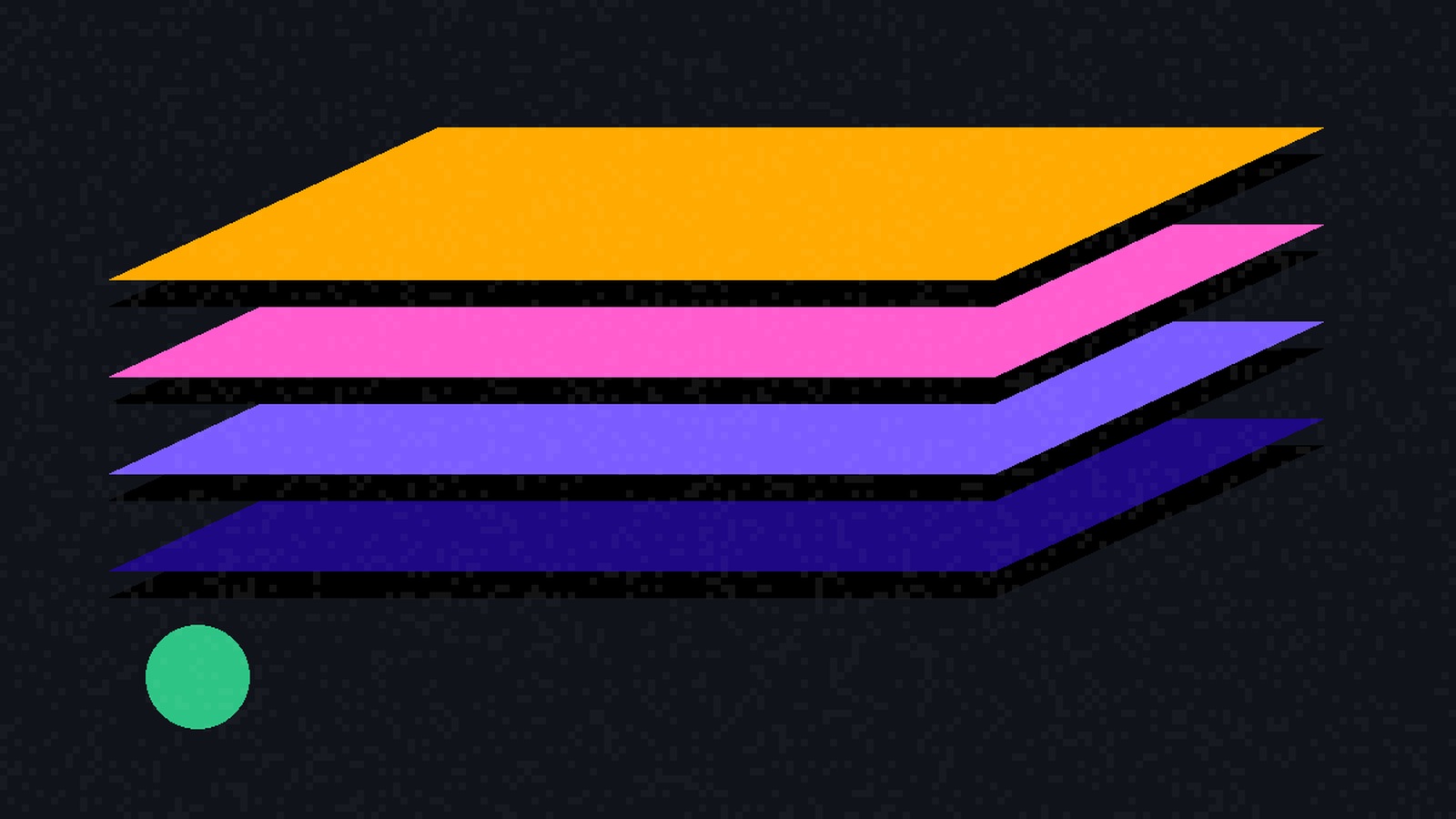 Abstract strata artwork in Featurette colors