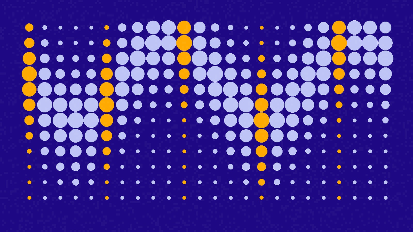 Abstract halftone artwork in Featurette colors