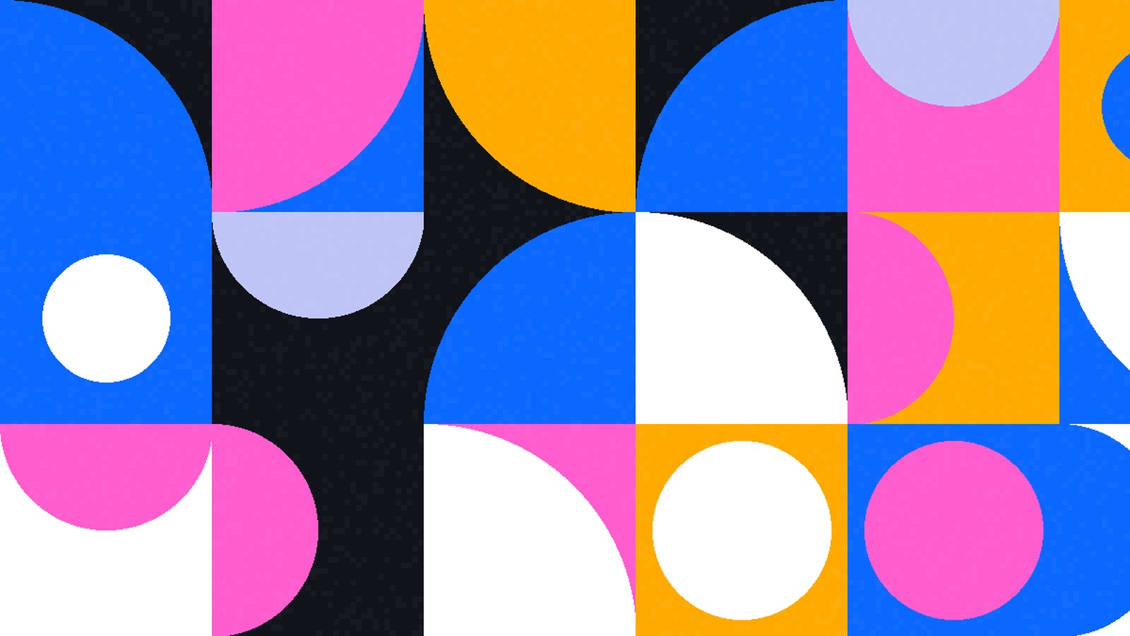 Abstract arc tiles artwork in Featurette colors