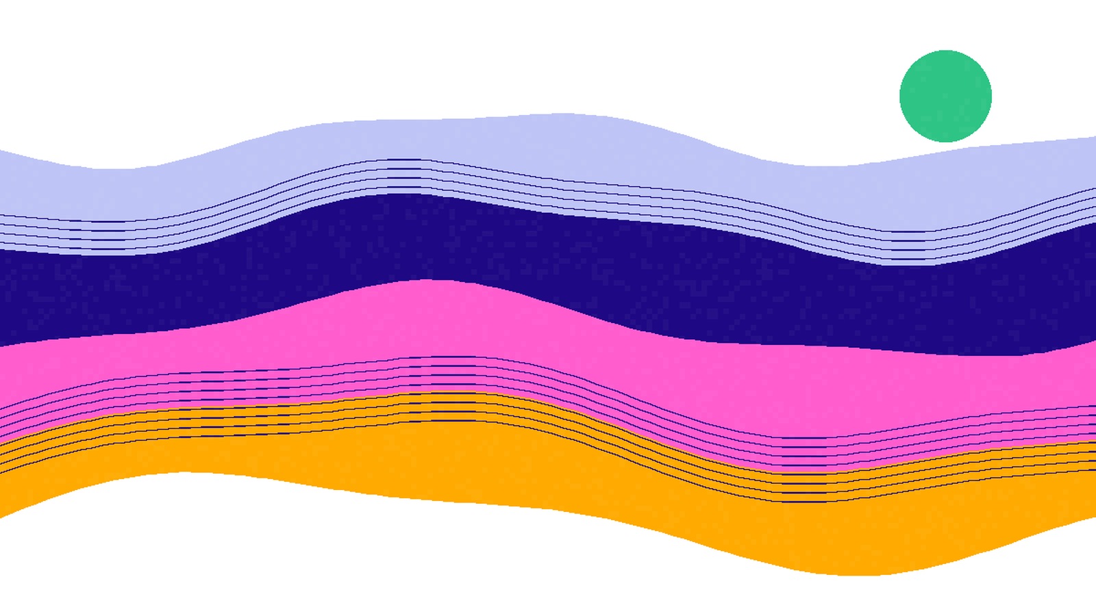 Abstract layered landscape artwork in Featurette colors