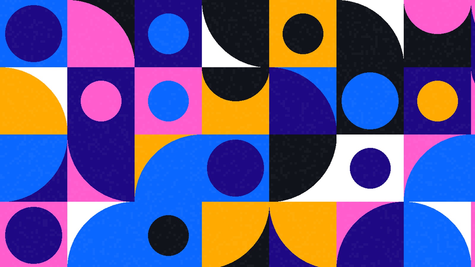 Abstract arc tiles artwork in Featurette colors