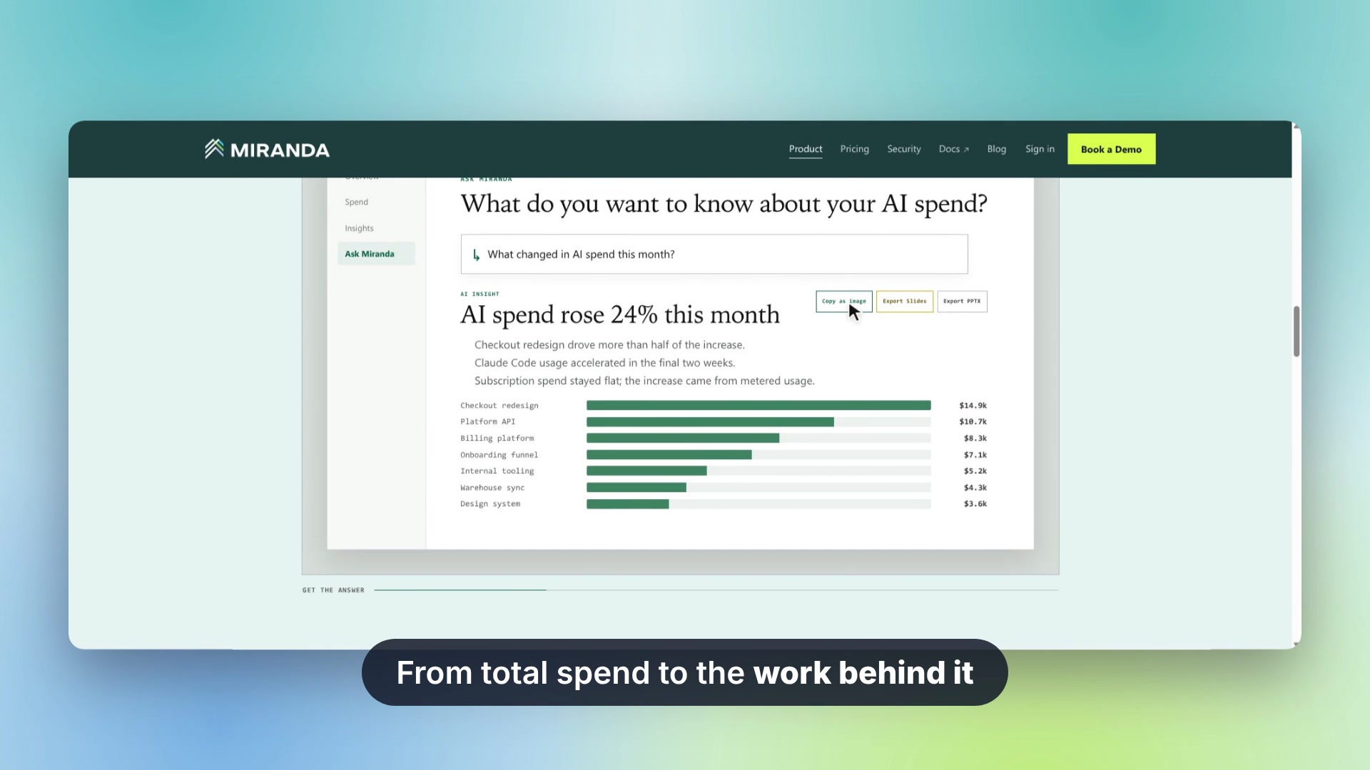 Preview of Introducing spend insights